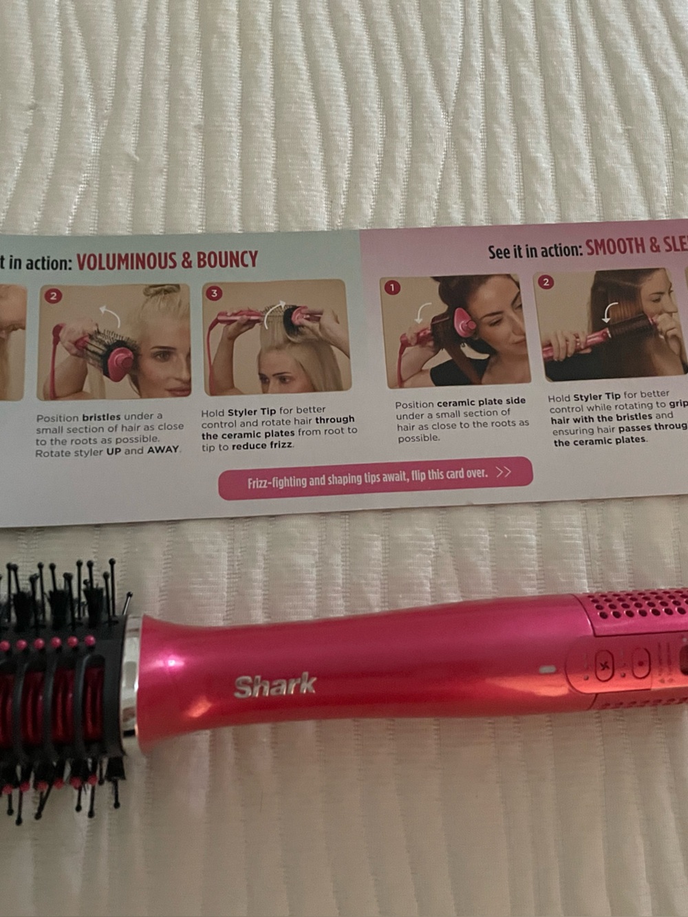 Shark Pink Hot Air Styling Brush - Volumizing & Smoothing Hair Styler